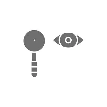 Eye test, scapula grey icon. Isolated on white background Stock Illustration