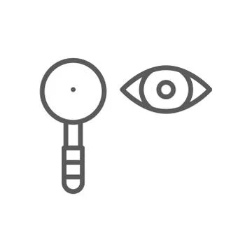 Eye test, scapula line icon. Stock Illustration
