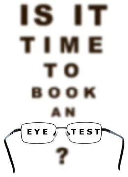 Eye Test Time To Book Chart and Glasses イラスト素材