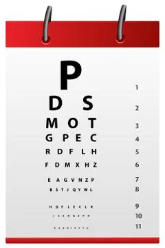 Eye testing board Stock Illustration