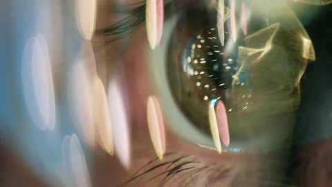 Eye through glass of glasses Stock Footage 256421557