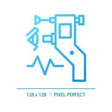 Eye tonometer pixel perfect gradient linear vector icon Stock Illustration