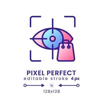 Eye tracking gradient fill desktop icon Stock-Illustration