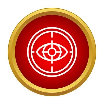 Eye tracking with target icon on red circle Illustrazione stock
