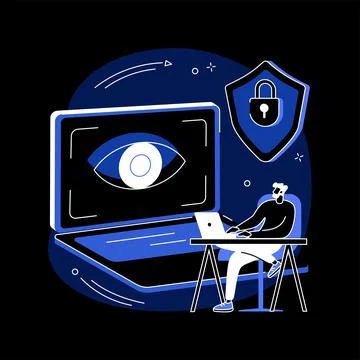 Eye tracking technology abstract concept vector illustration. Stock Illustration