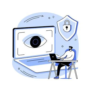 Eye tracking technology abstract concept vector illustration. Stock Illustration