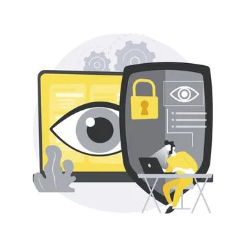 Eye tracking technology abstract concept vector illustration. Stock Illustration