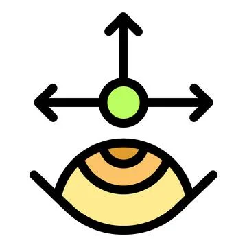 Eye tracking technology, arrows showing movement and focus point Stock Illustration