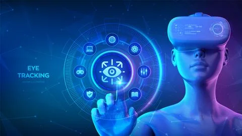 Eye tracking technology concept. Gesture recognition sensor. Emotion detectio Stock Illustration