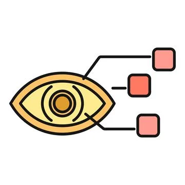 Eye tracking technology showing data and analysis Stockillustratie