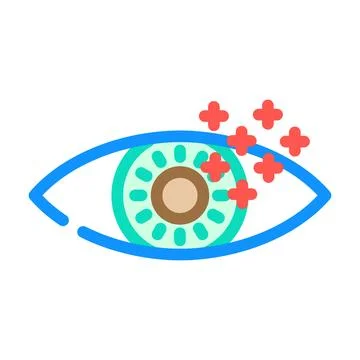 Eye tracking ux ui design color icon vector illustration 스톡 일러스트