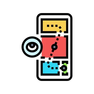 Eye tracking ux ui design color icon vector illustration Illustrazione stock