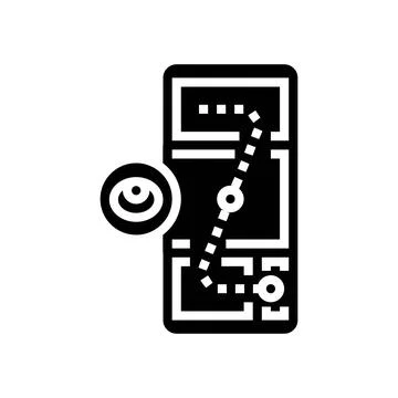 Eye tracking ux ui design glyph icon vector illustration Illustrazione stock