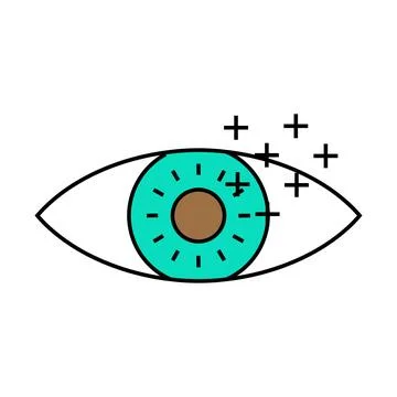 Eye tracking ux ui design icon color illustration Stock Illustration