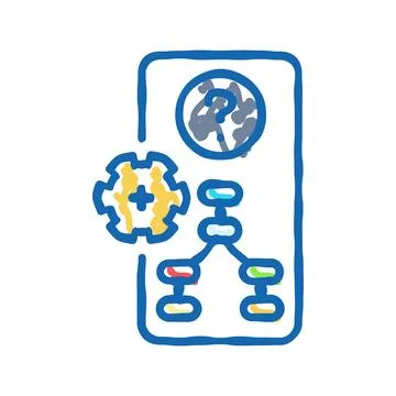 Eye tracking ux ui design icon doodle illustration Illustrazione stock
