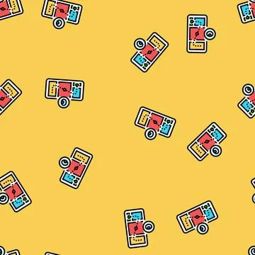 Eye tracking ux ui design vector seamless pattern Illustrazione stock