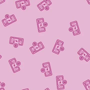 Eye tracking ux ui design line seamless pattern Stock Illustration
