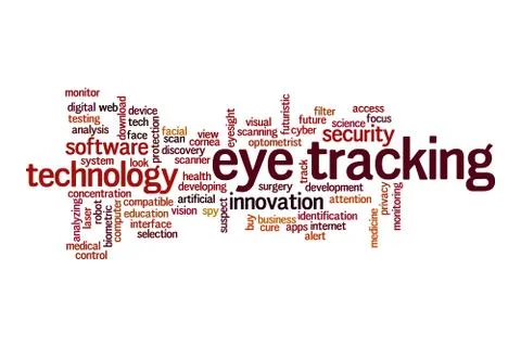 Eye tracking word cloud concept Illustrazione stock