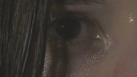 An eye twitches nervously Stock Footage 73107628