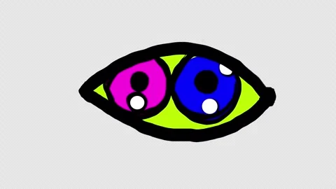 An eye with two pupils on a white screen.  Stock Footage 257092903