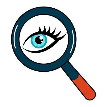 Eye Under Magnifying Glass Vector Illustration Stock Illustration
