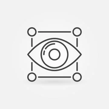 Eye vector icon. Minimal machine learning symbol Stock Illustration