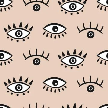 Eye vector seamless pattern Stock Illustration