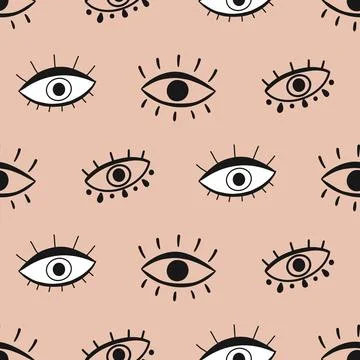 Eye vector seamless pattern Illustrazione stock