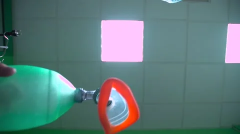 Eye view Ambu bag valve mask for ventilation resuscitation Stock Footage 58265641