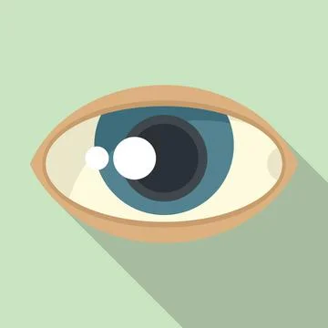 Eye view icon flat vector. Look vision Stock Illustration