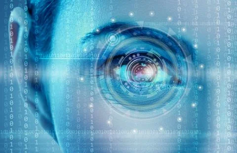 Eye viewing digital information 스톡 일러스트