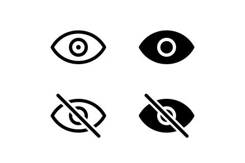 Eye Visibility And Privacy Interface Icons Set Stock Illustration