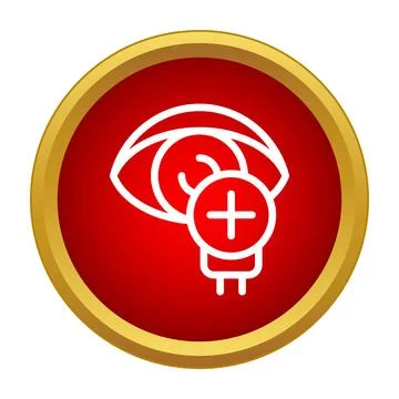Eye vision adding plus icon symbolizing ophthalmology Illustrazione stock