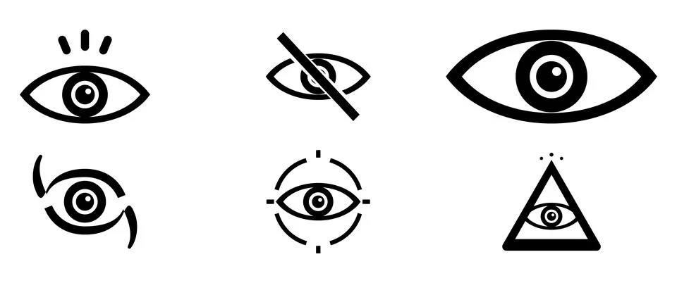 Eye Vision Element, Outline Vector Design Stock Illustration