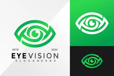 Eye Vision with Leaf Logo Design Vector illustration template Stock Illustration