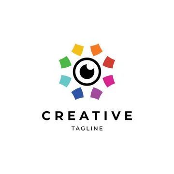 Eye vision logo design Stock Illustration