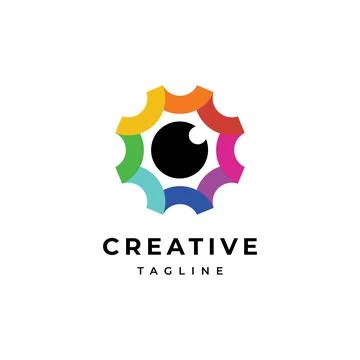 Eye vision logo design Stock Illustration