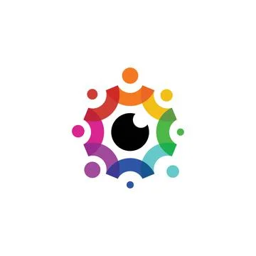 Eye vision logo design Stock Illustration