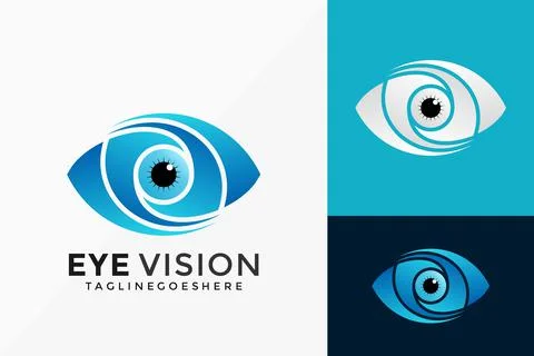Eye Vision Logo Vector Design. Abstract emblem, designs concept, logos, logot Stock Illustration