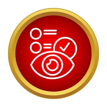 Eye vision test icon showing good eyesight results Illustrazione stock