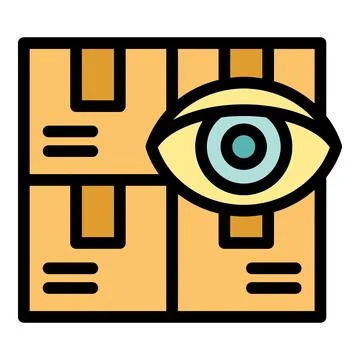 Eye watching parcel tracking delivery and shipping cardboard box Stock Illustration