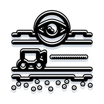 Eye watching streaming content data security illustration Stock Illustration