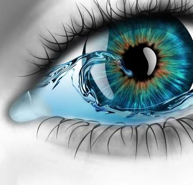 Eye with water Stock Illustration