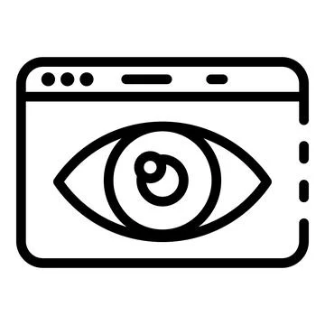 Eye on web application icon, outline style Illustrazione stock