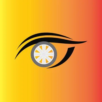 Eye with a wheel Stock Illustration