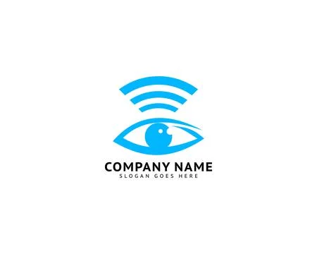 Eye with wi-fi icon logo vector design Stock Illustration