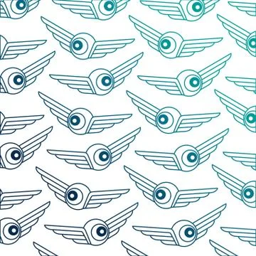 Eye with wings pattern Stock Illustration