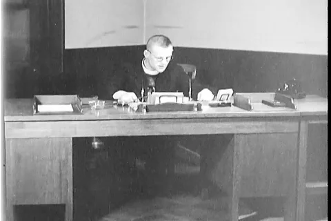 Eye witness to atomic bomb explosion talks about experience - 1945 Stock Footage 93843953