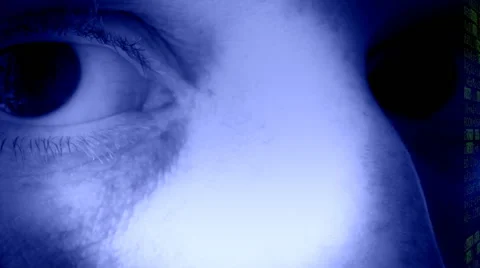 Eye woman blue programming Video stock 44121161