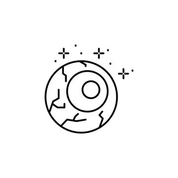 Eyeball, eye icon. Simple line, outline vector of horror icons for ui and ux Stock Illustration